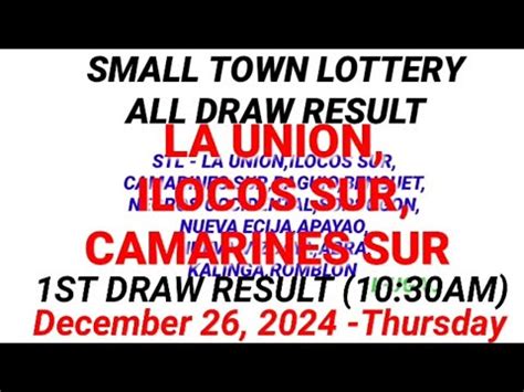 STL LA UNION RESULT TODAY 1ST DRAW JULY 5, 2024 .